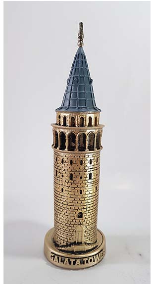 Galata Kulesi Biblo 23cm Altın